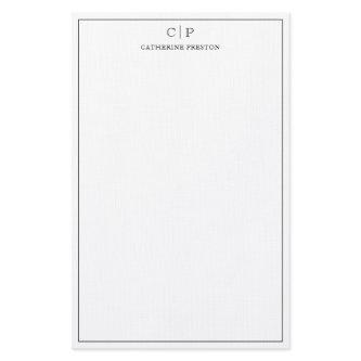 Modern Monogram Classic Black Personal Stationery