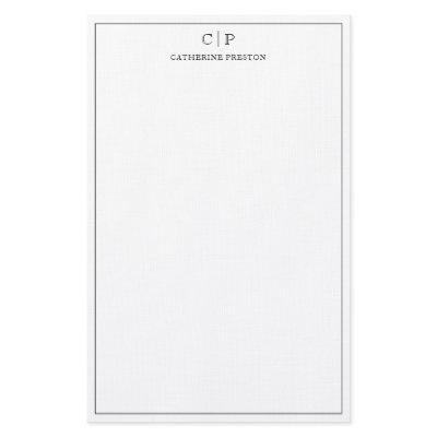 Modern Monogram Classic Black Personal Stationery