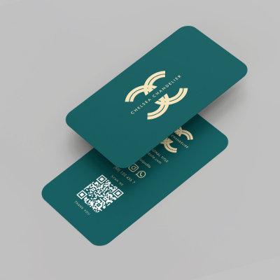 Modern Monogram Dark Teal Gold Logo C Company