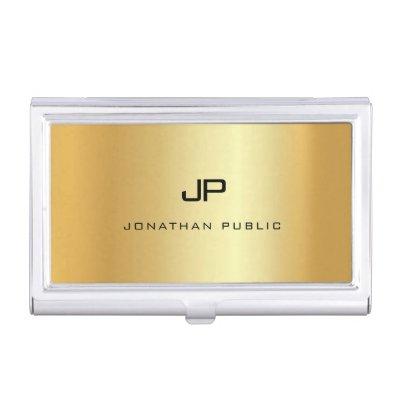 Modern Monogram Elegant Gold Look Template  Case