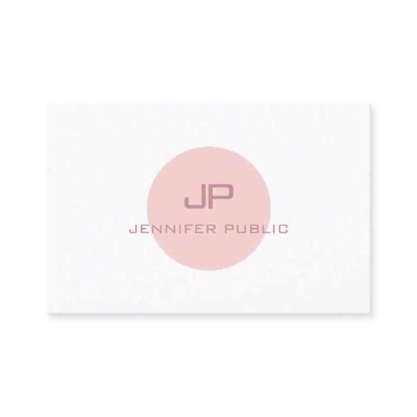 Modern Monogram Elegant Pink White Professional