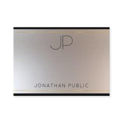 Modern Monogram Gold Silver Elegant Glamorous