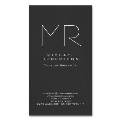 Modern Monogram Gray White Minimalist  Magnet