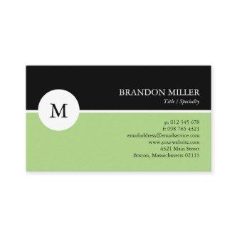 Modern Monogram Green & Black One Sided