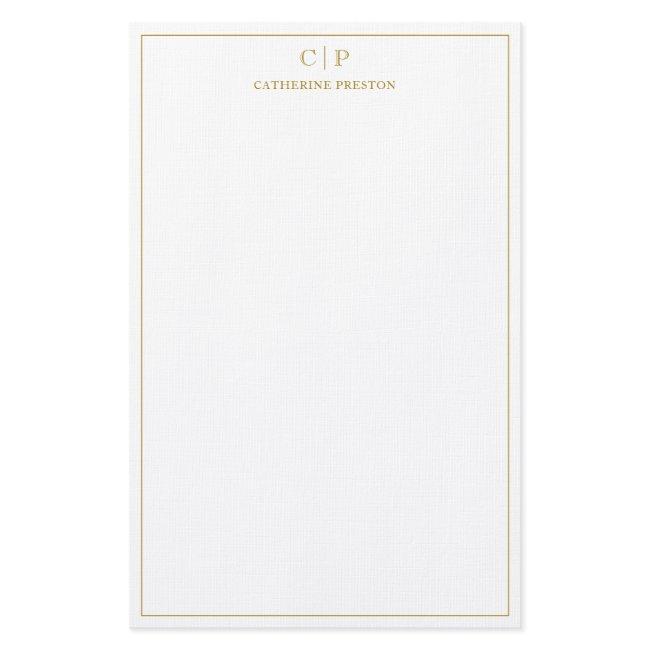 Modern Monogram Luxury Gold Personal Stationery