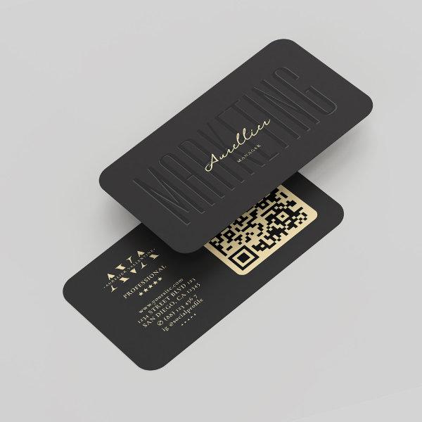 Modern Monogram Marketing Black Gold Professional