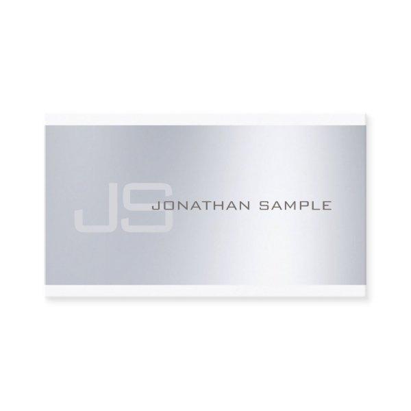 Modern Monogram Minimalist Silver Look Luxury