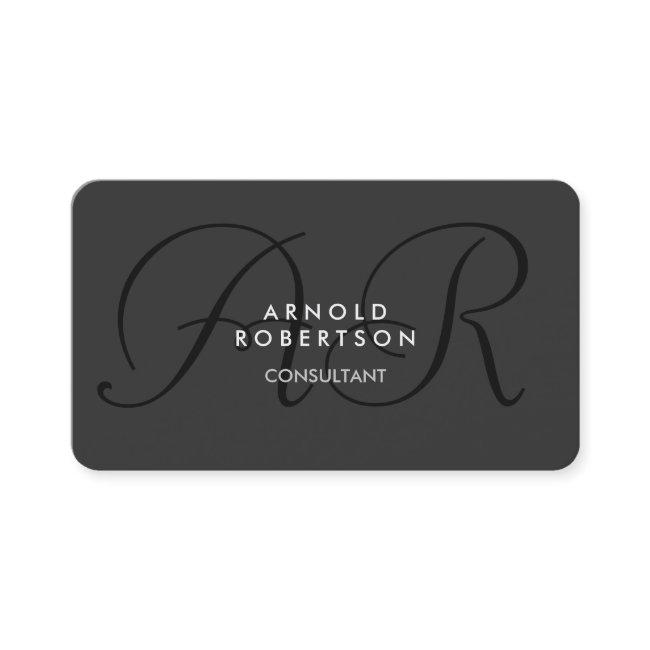 Modern Monogram Plain Gray Trendy