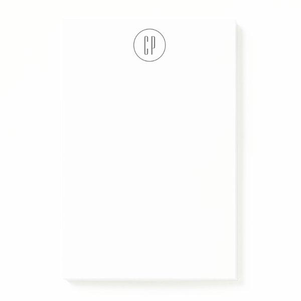 Modern Monogram Professional Plain Simple Initials Post-it Notes