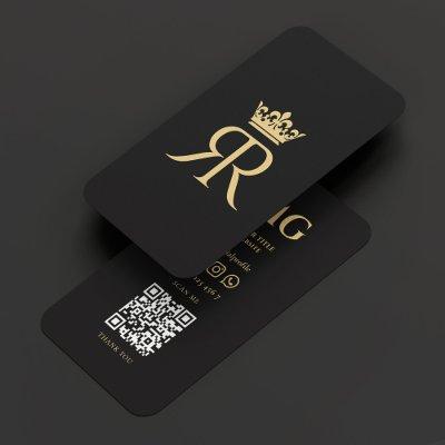 Modern Monogram R Crown Black Luxury