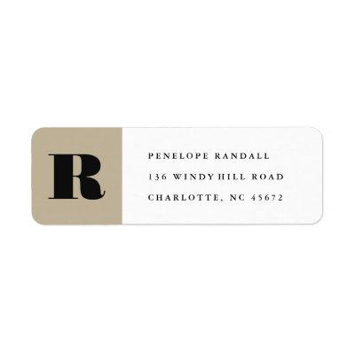 Modern monogram return address label