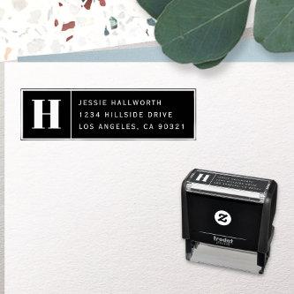 Modern Monogram & Return Address Self-inking Stamp