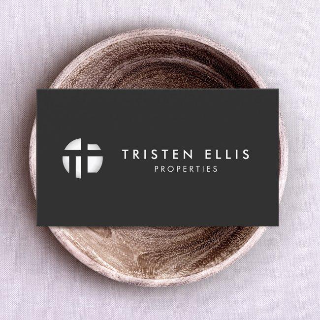 Modern Monogram Silver Black Professional
