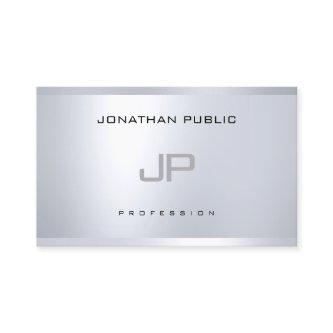 Modern Monogram Silver Look Elegant Simple Plain