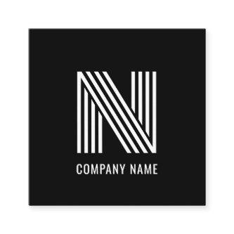 Modern monogram trendy black elegant calling card