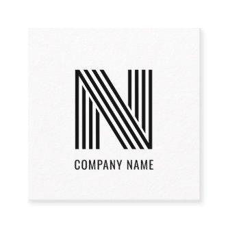 Modern monogram trendy white elegant calling card