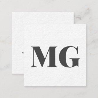 Modern Monogram Typography Dark Gray Square