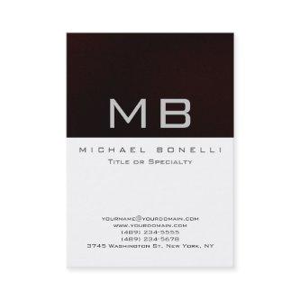 Modern Monogram White Dark Red Chic