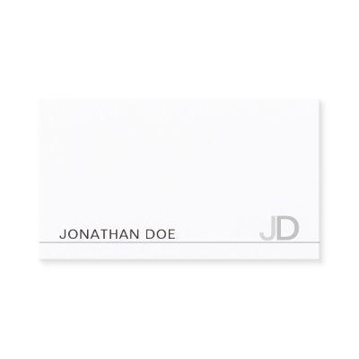 Modern Monogram White Plain Professional Elegant