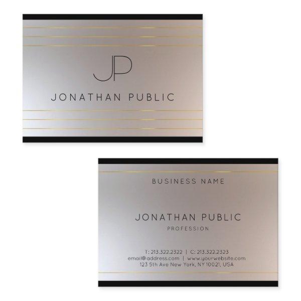 Modern Monogrammed Gold Silver Elegant Template