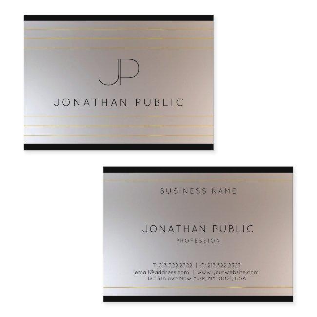 Modern Monogrammed Gold Silver Elegant Template