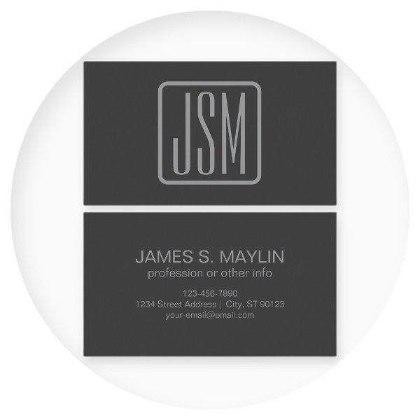 Modern Monogrammed Initials | Dark Gray