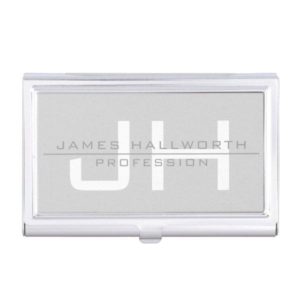 Modern Monogrammed Initials (or other text) Grey  Case