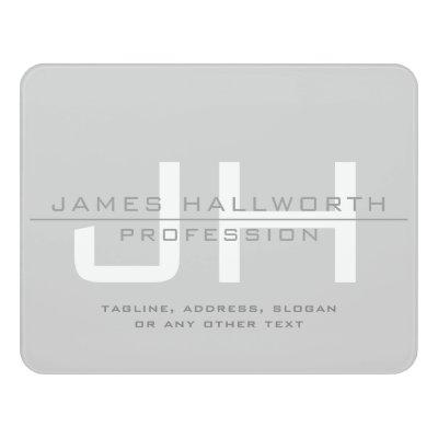 Modern Monogrammed Initials (or other text) Grey Door Sign