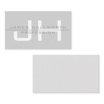 Modern Monogrammed Initials (or other text) Grey Note Card