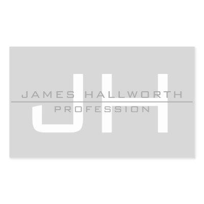 Modern Monogrammed Initials (or other text) Grey Rectangular Sticker