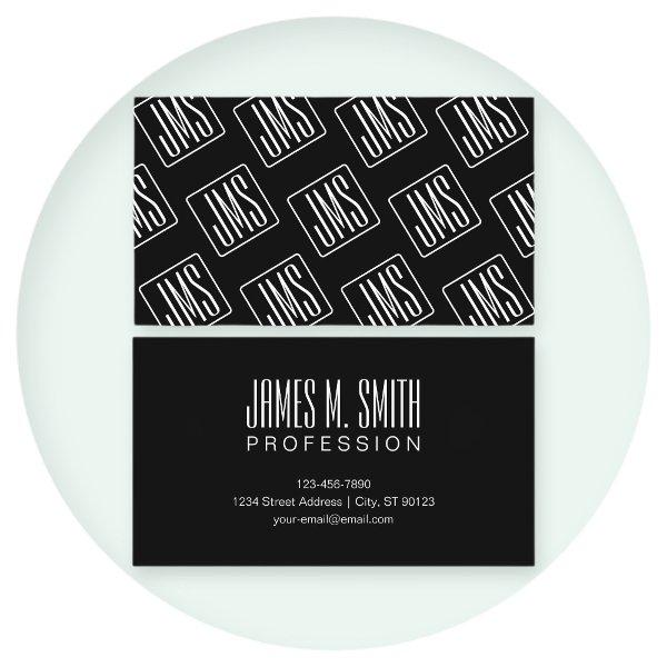 Modern Monogrammed Pattern | Black & White