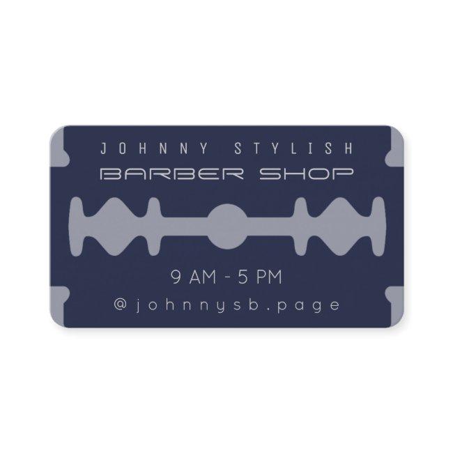 Modern monotone razor blade inspired look navy
