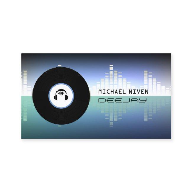 Modern music inspired vinyl and equalizer