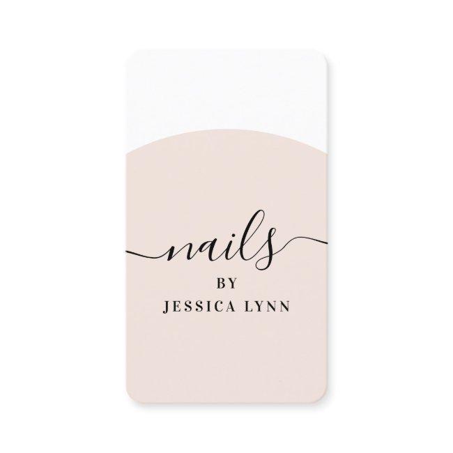 Modern nail technician stylish script beauty salon