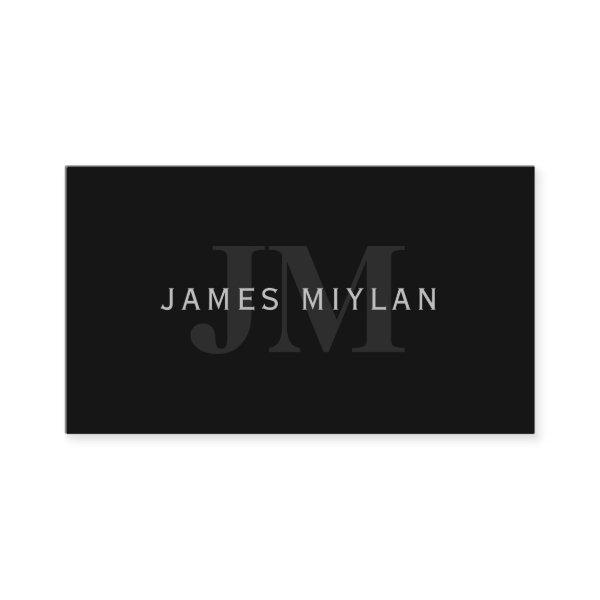 Modern Name & Monogram | Grey & Black