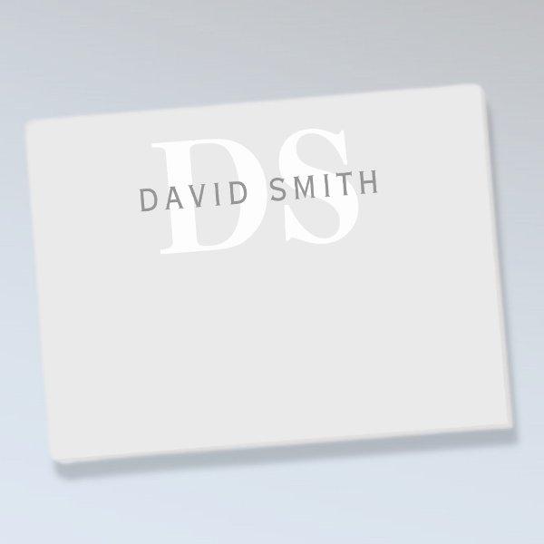 Modern Name & Monogram | Light & Dark Grey White Post-it Notes