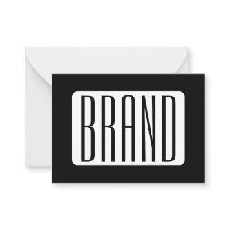 Modern Name or Editable Brand Name for Business  Note Card