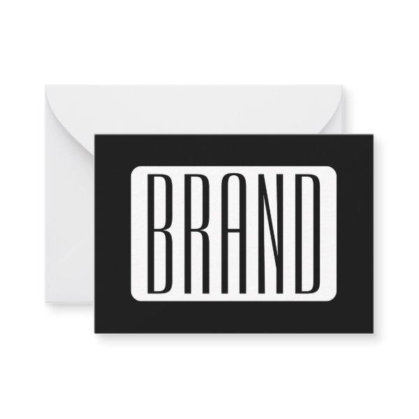 Modern Name or Editable Brand Name for Business  Note Card