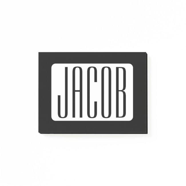 Modern Name or Editable Brand Name for Business Post-it Notes