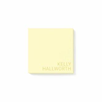 Modern Name (or other text) Yellow Post-it Notes