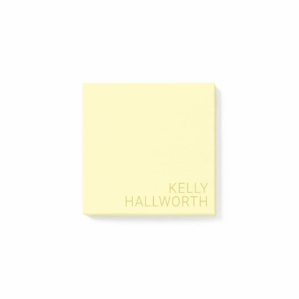 Modern Name (or other text) Yellow Post-it Notes