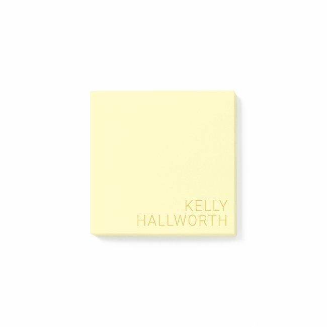 Modern Name (or other text) Yellow Post-it Notes