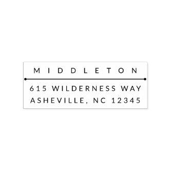 Modern name return address self-inking stamp