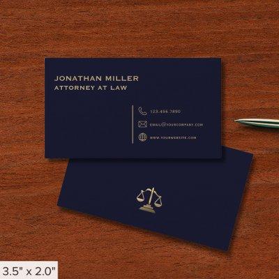 Modern Navy Blue and Gold Lawyer