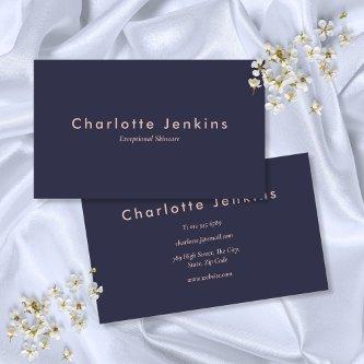 Modern Navy Blue  Blush Pink Professional