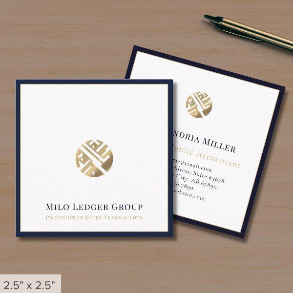 Modern Navy Blue Border Square