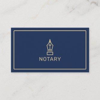 Modern navy blue gold notary loan signing agent