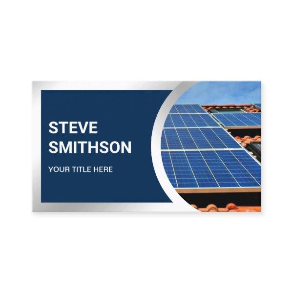 Modern Navy Blue Steel Rooftop Solar Panels