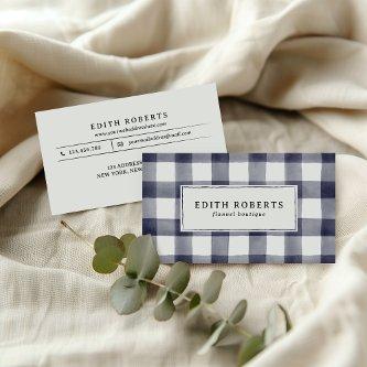 Modern Navy Watercolor Buffalo Plaid Rustic chic