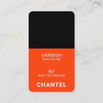 Modern neon orange chic stylish trendy nail polish